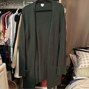 A New Day Green Long Open Cardigan